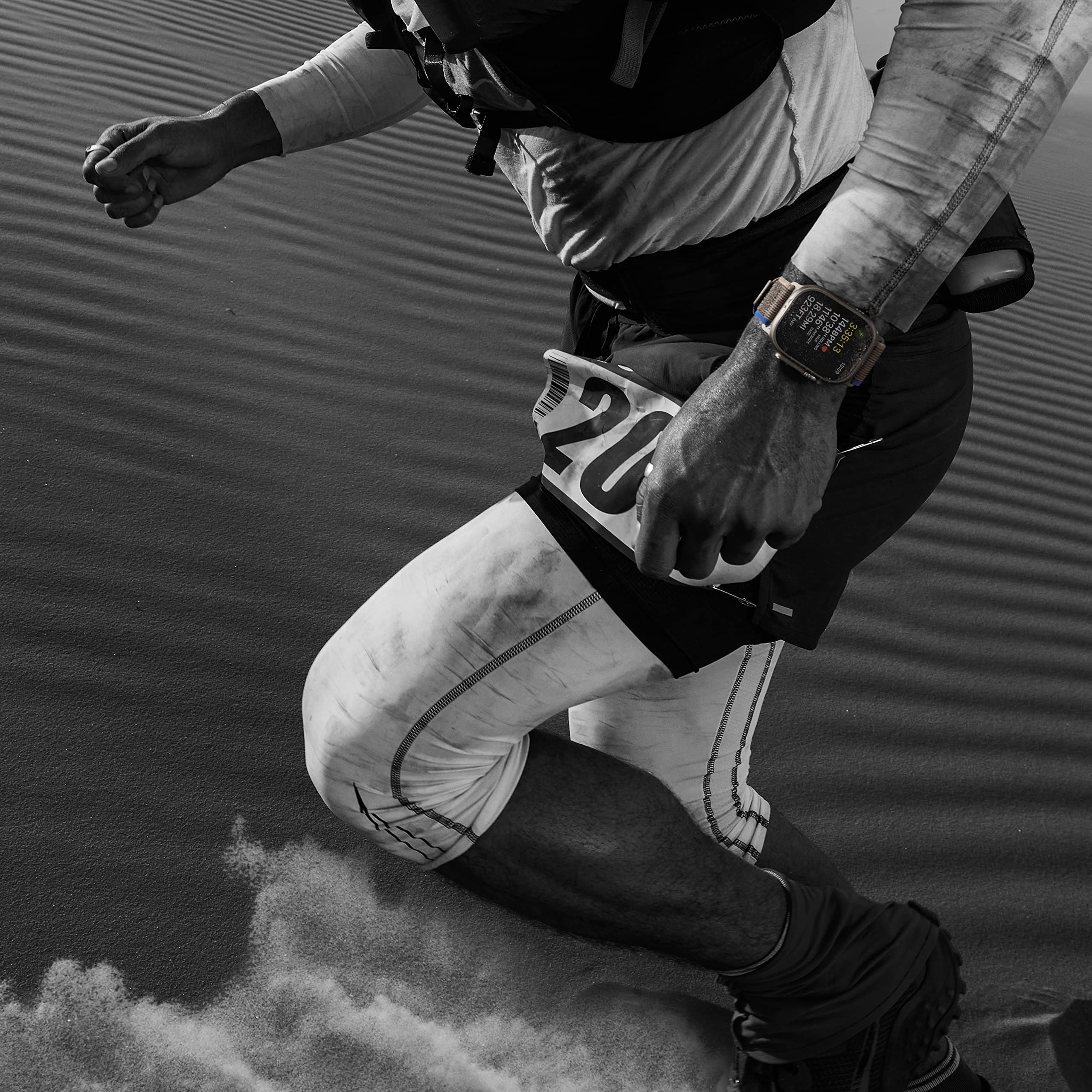 Apple Watch Ultra (GPS + Cellular) 49mm Titanium Case with Blue/Gray Trail Loop - S/M - Titanium - MNHE3LL/A