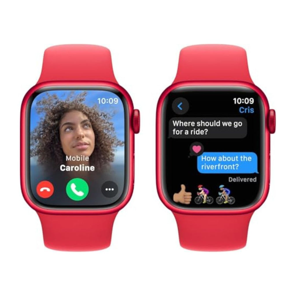 Apple Watch Series 9 (GPS) 41mm Aluminum Case with RED Sport Band - S/M - (PRODUCT)RED