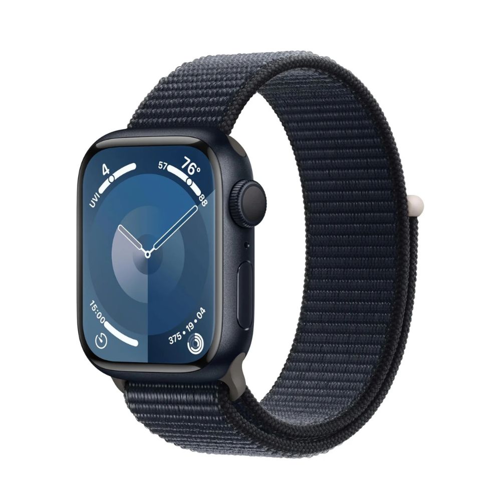 Apple Watch Series 9 (GPS) 41mm Midnight Aluminum Case with Midnight Sport Loop - Adj - Midnight - MR8Y3LL/A