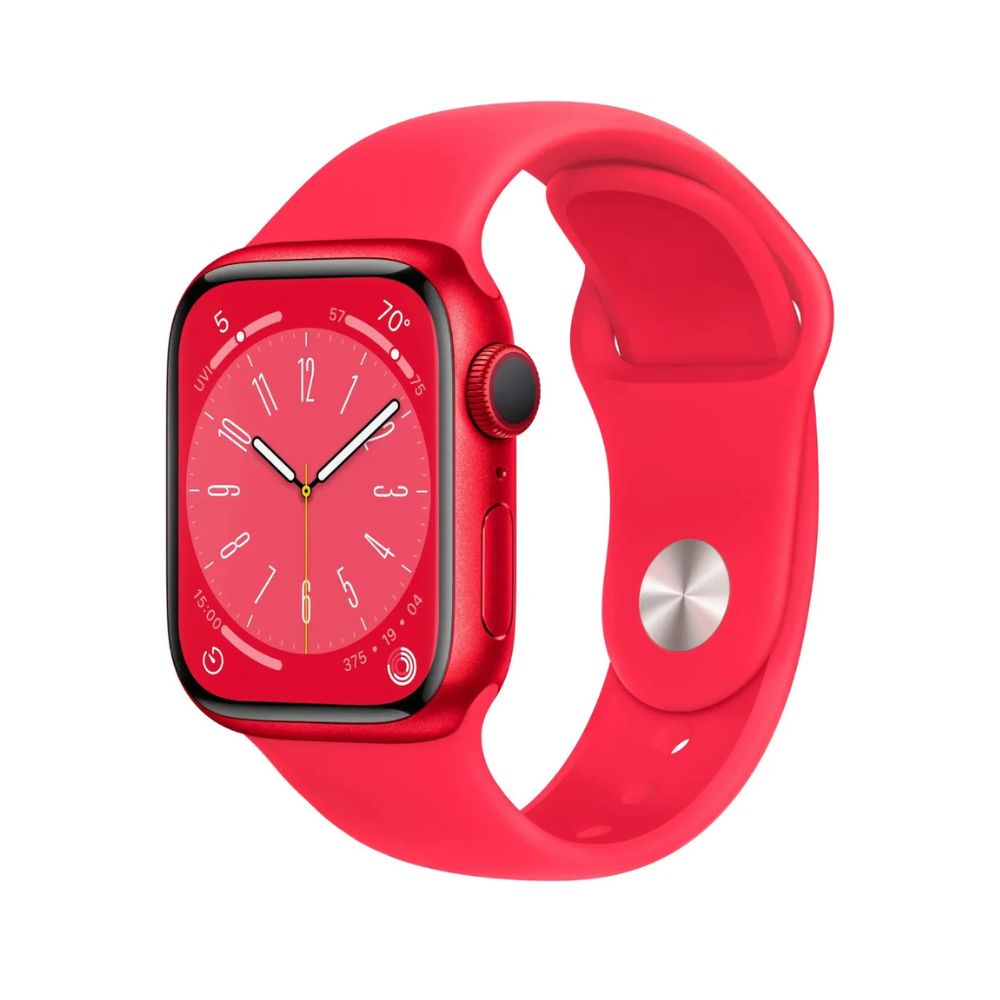 Apple Watch Series 8 (GPS) 41mm RED Aluminum Case w/ RED Sport Band - S/M - MNUG3LL/A
