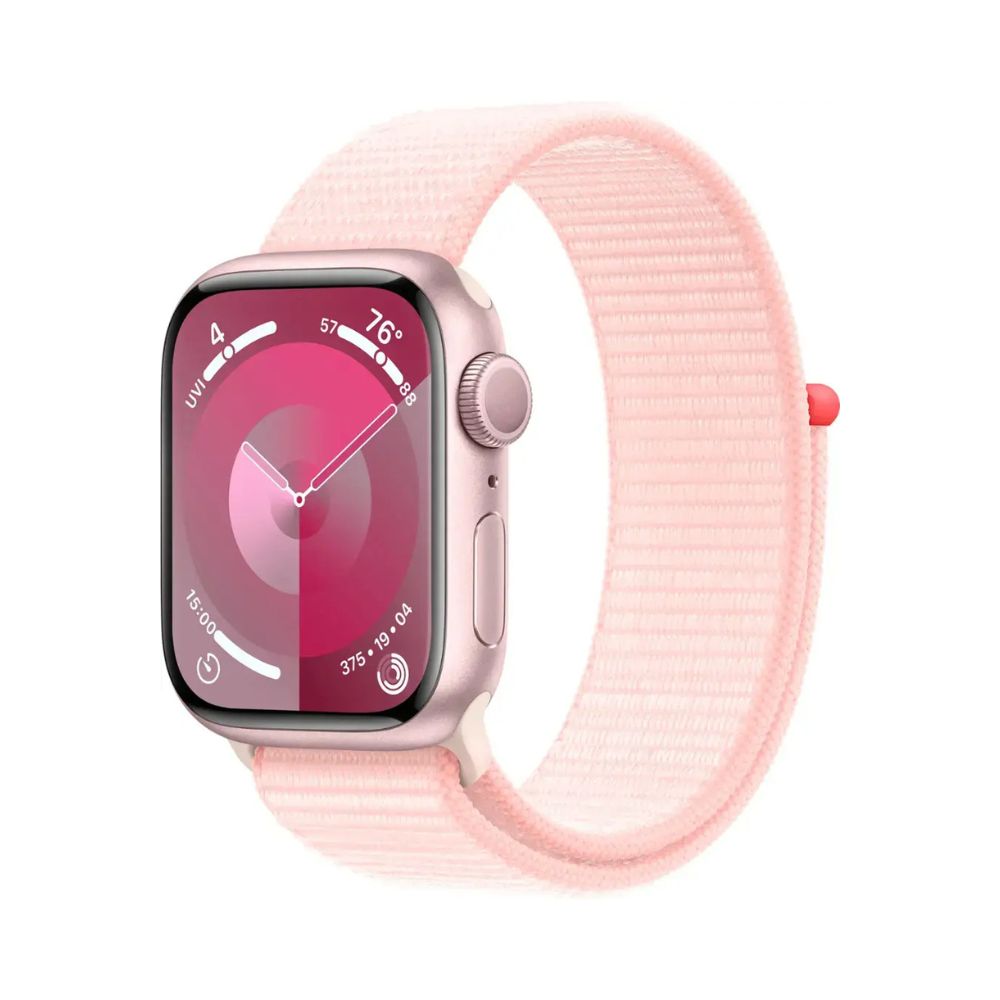 Apple Watch Series 9 (GPS) 41mm Aluminum Case with Light Pink Sport Loop - Adj - Pink - MR953LL/A