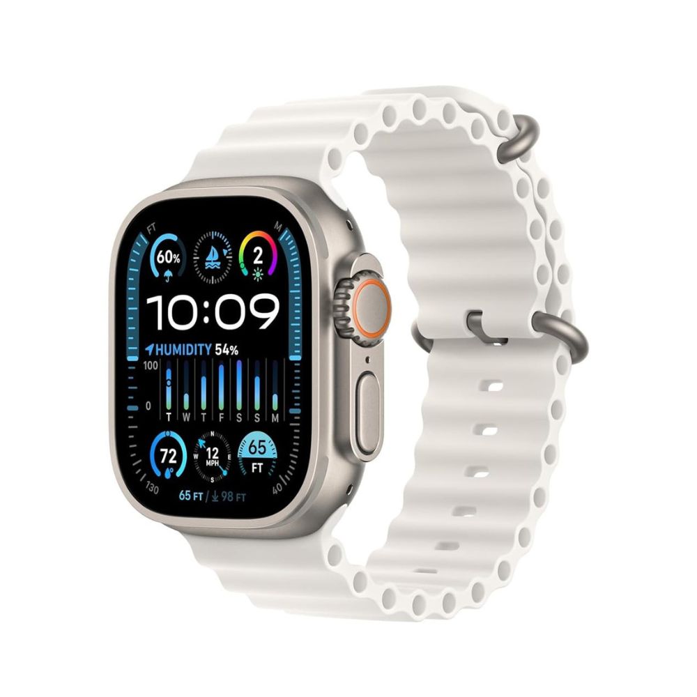 Apple Watch Ultra 2 (GPS + Cell) 49mm Titanium Case w/ White Ocean Band (No Blood Oxygen) MREJ3LW/A