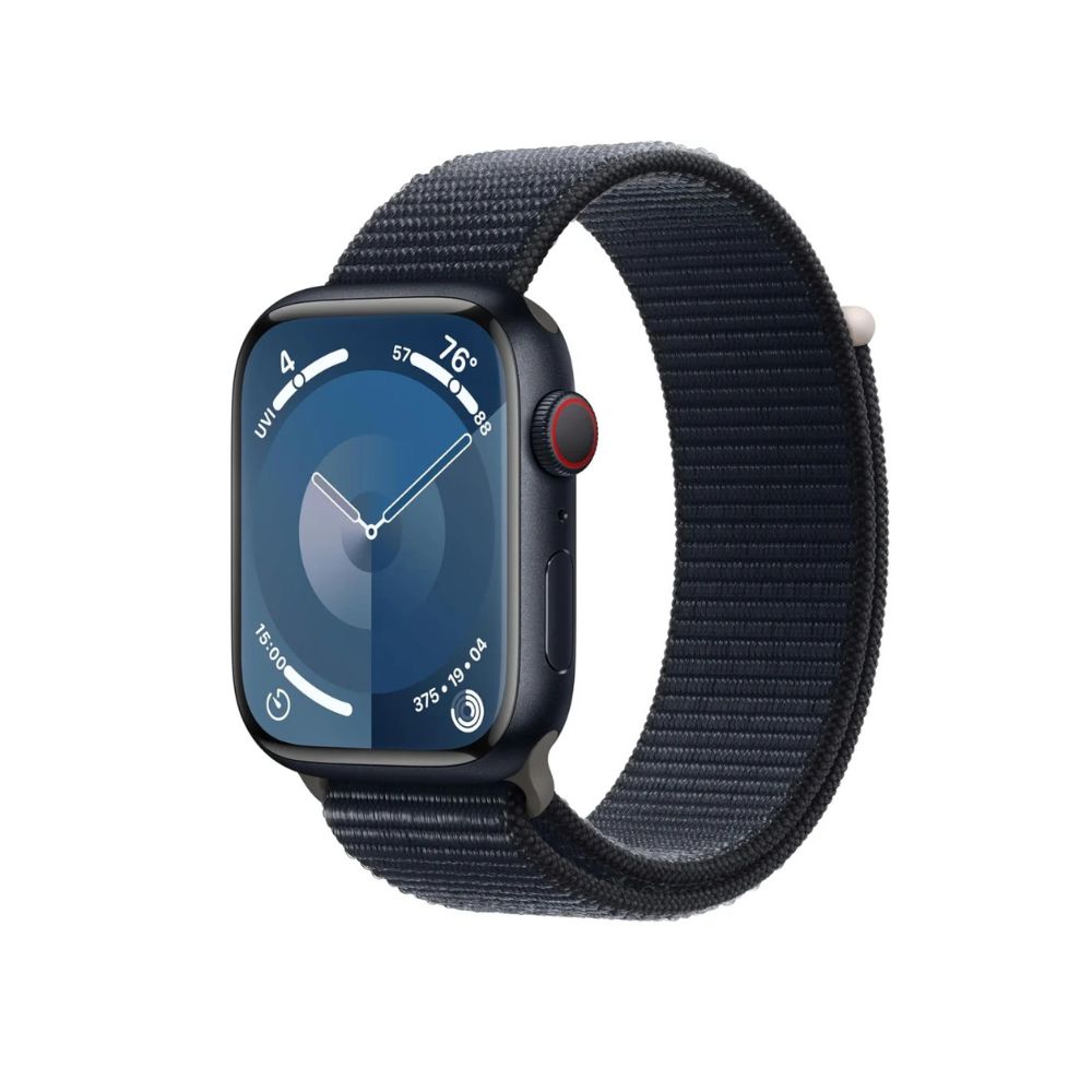 Apple Watch Series 9 (GPS+Cell) 45mm Midnight Aluminum Case w/ Midnight Sport Loop - Adj