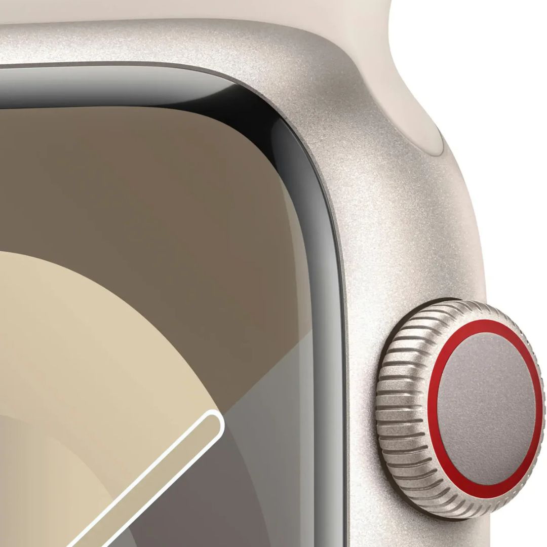 Apple Watch Series 9 (GPS+Cell) 45mm Aluminum Case - Starlight Sport Band (M/L) - Starlight
