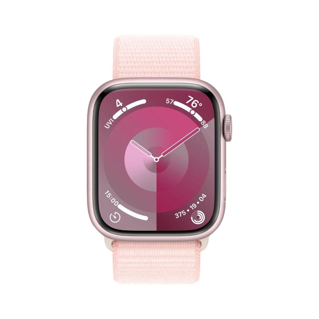 Apple Watch Series 9 (GPS+Cell) 45mm Aluminum Case w/ Light Pink Sport Loop - MRMM3LW/A