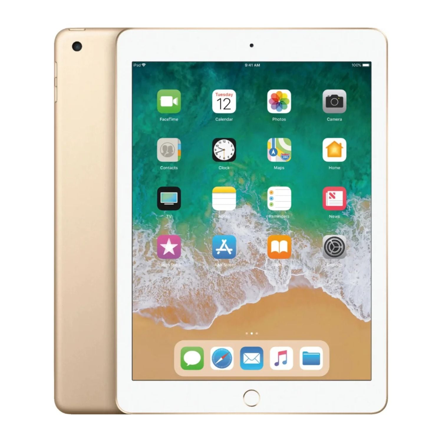 Apple iPad (5th Generation, 2017) – 9.7" Wi-Fi + Cellular – 128GB – Gold – MPGC2LL/A