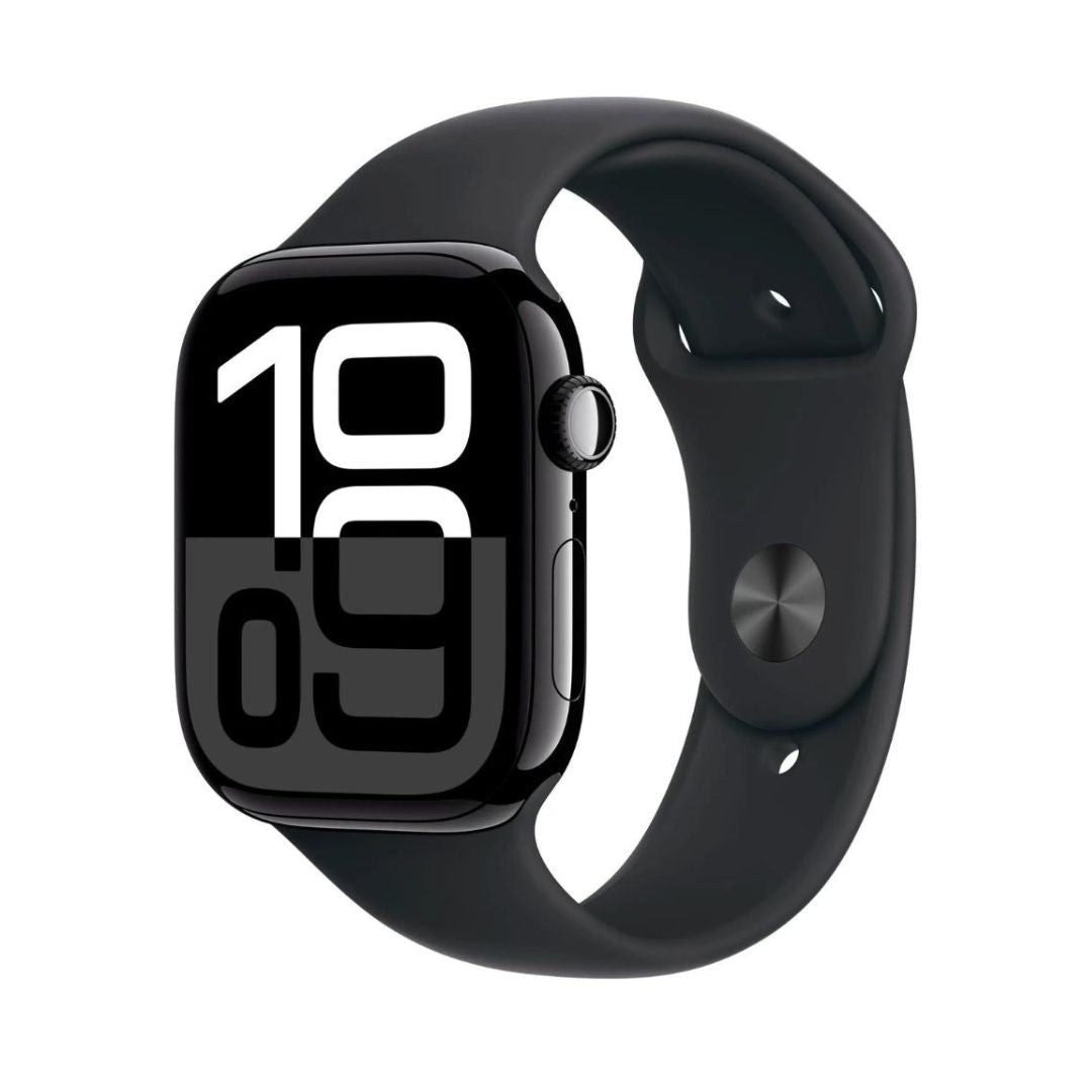 Apple Watch Series 10 GPS + Cellular 46mm Aluminum Case with Black Sport Band - MWY43LW/A