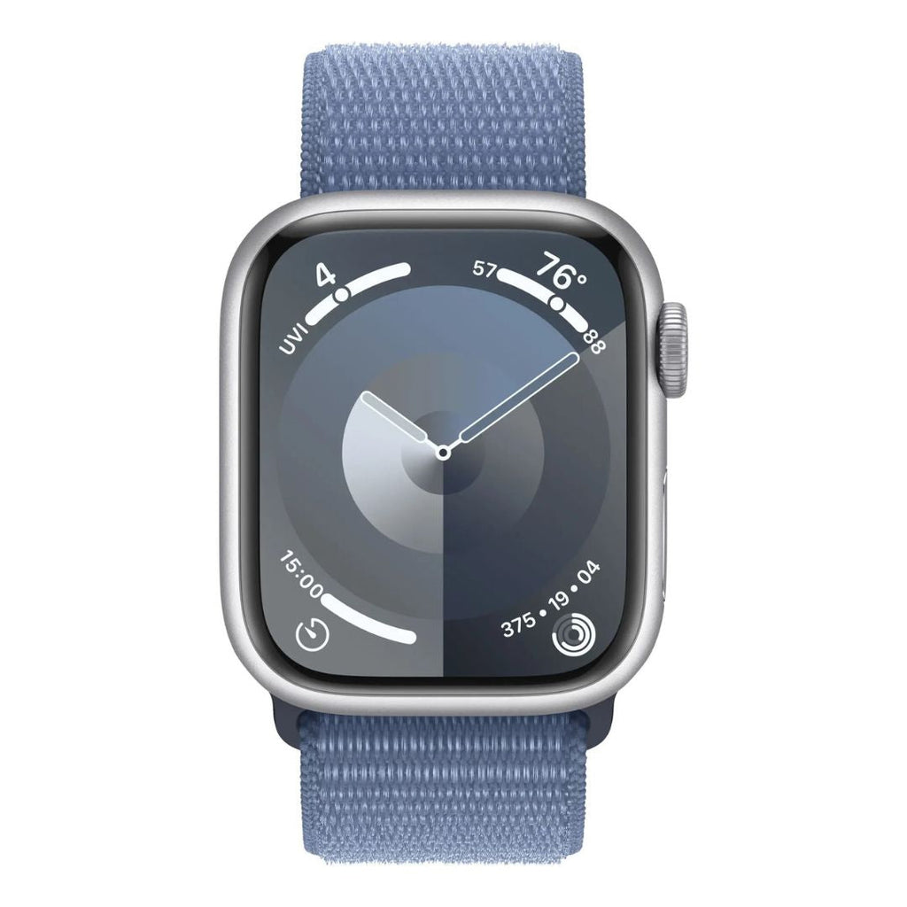 Apple Watch Series 9 (GPS+Cell) 41mm Aluminum Case w/ Winter Blue Sport Loop - MRHX3LW/A - No blood oxygen