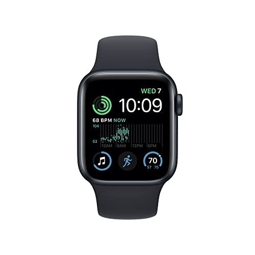 Apple Watch SE 2nd Gen (GPS) 40mm Midnight Aluminum Case with Midnight Sport Band - S/M - MXE73LL/A