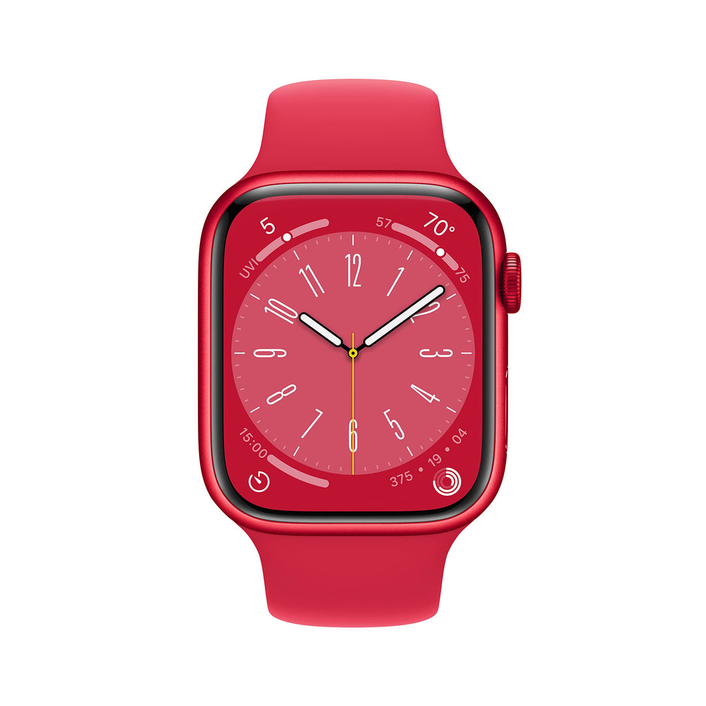 Apple Watch Series 8 (GPS) 45mm Aluminum Case w/ (PRODUCT)RED Sport Band - M/L - (PRODUCT)RED - (2022)