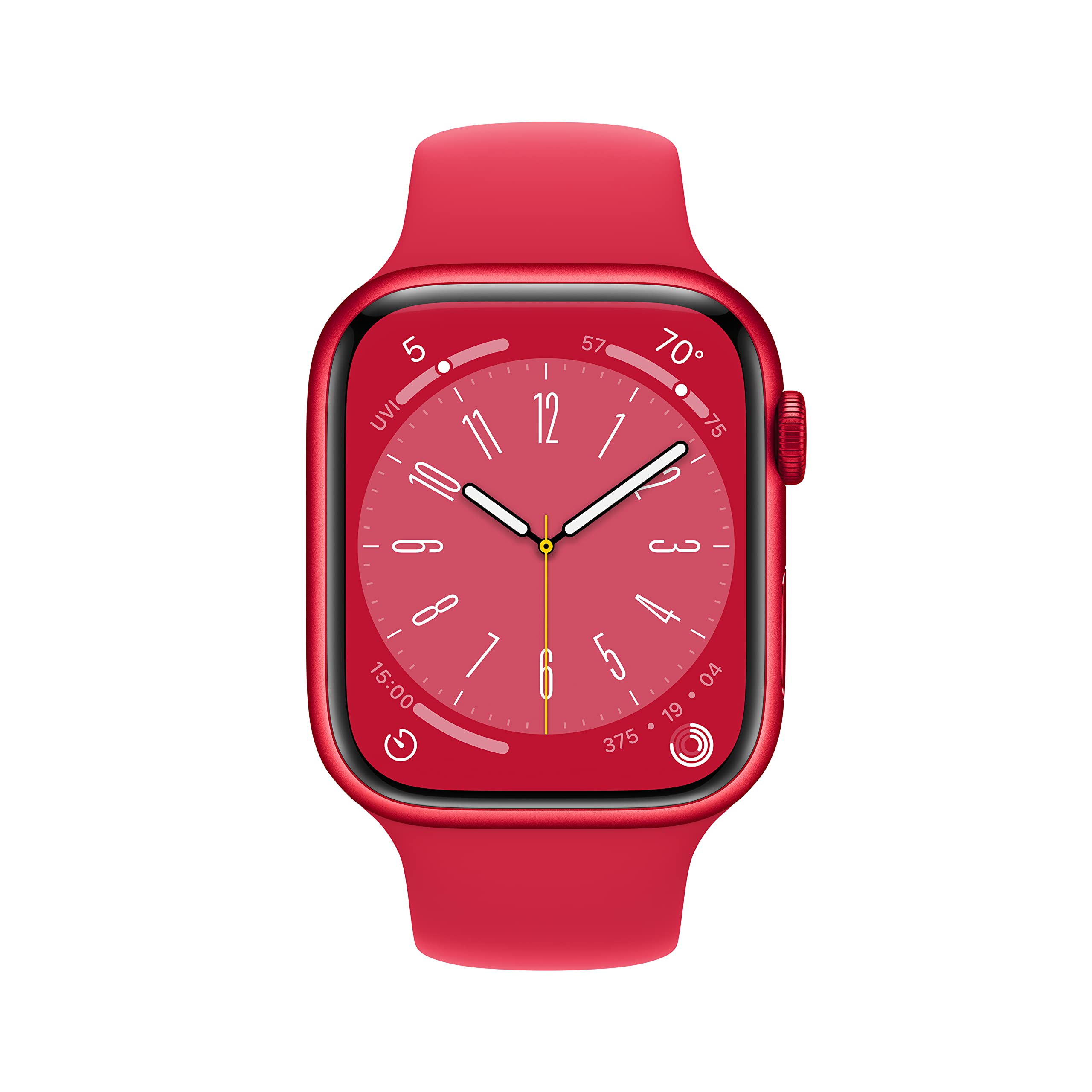Apple Watch Series 8 (GPS) 45mm Aluminum Case w/ (PRODUCT)RED Sport Band - M/L - (PRODUCT)RED - (2022)