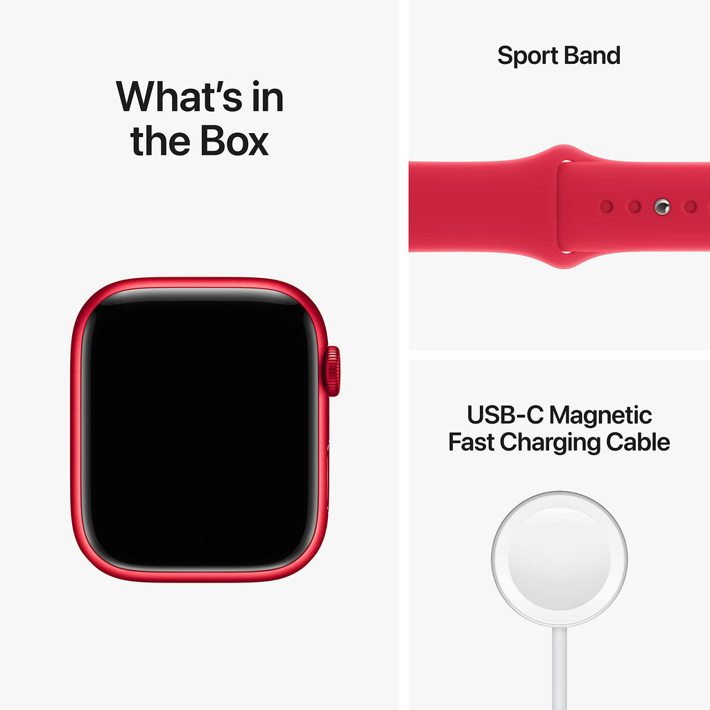 Apple Watch Series 8 (GPS) 45mm Aluminum Case w/ (PRODUCT)RED Sport Band - M/L - (PRODUCT)RED - (2022)