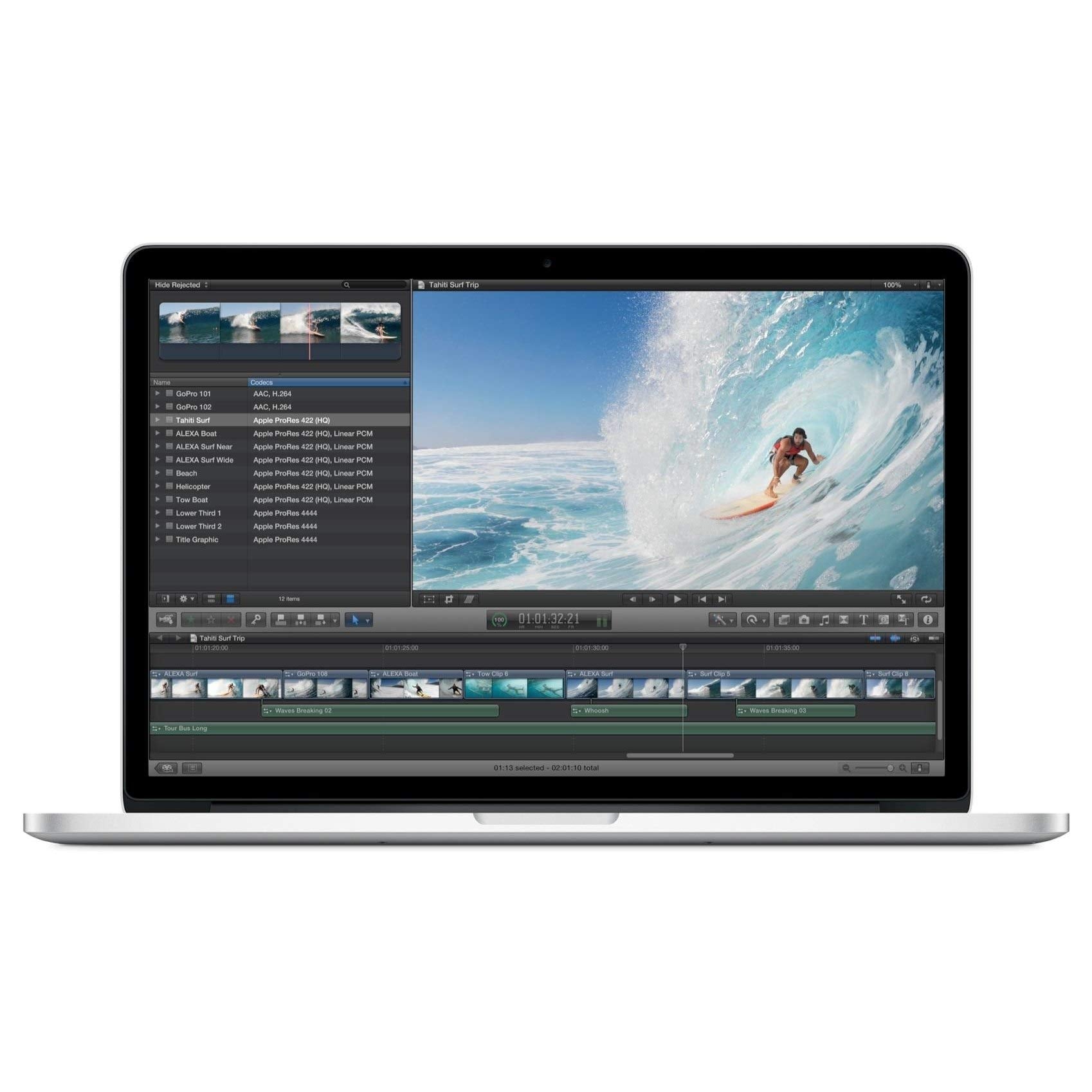 Apple MacBook Pro 15" Retina (Mid-2012) – Intel Core i7-3615QM – 8GB RAM – 256GB SSD – Silver – MC975LL/A