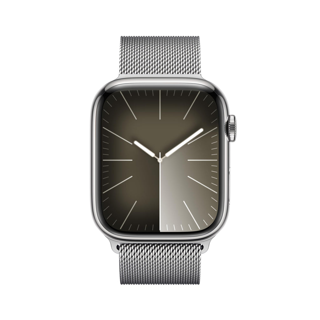Apple Watch Series 9 (GPS + Cellular) 45mm Silver Stainless Steel Case with Silver Milanese Loop