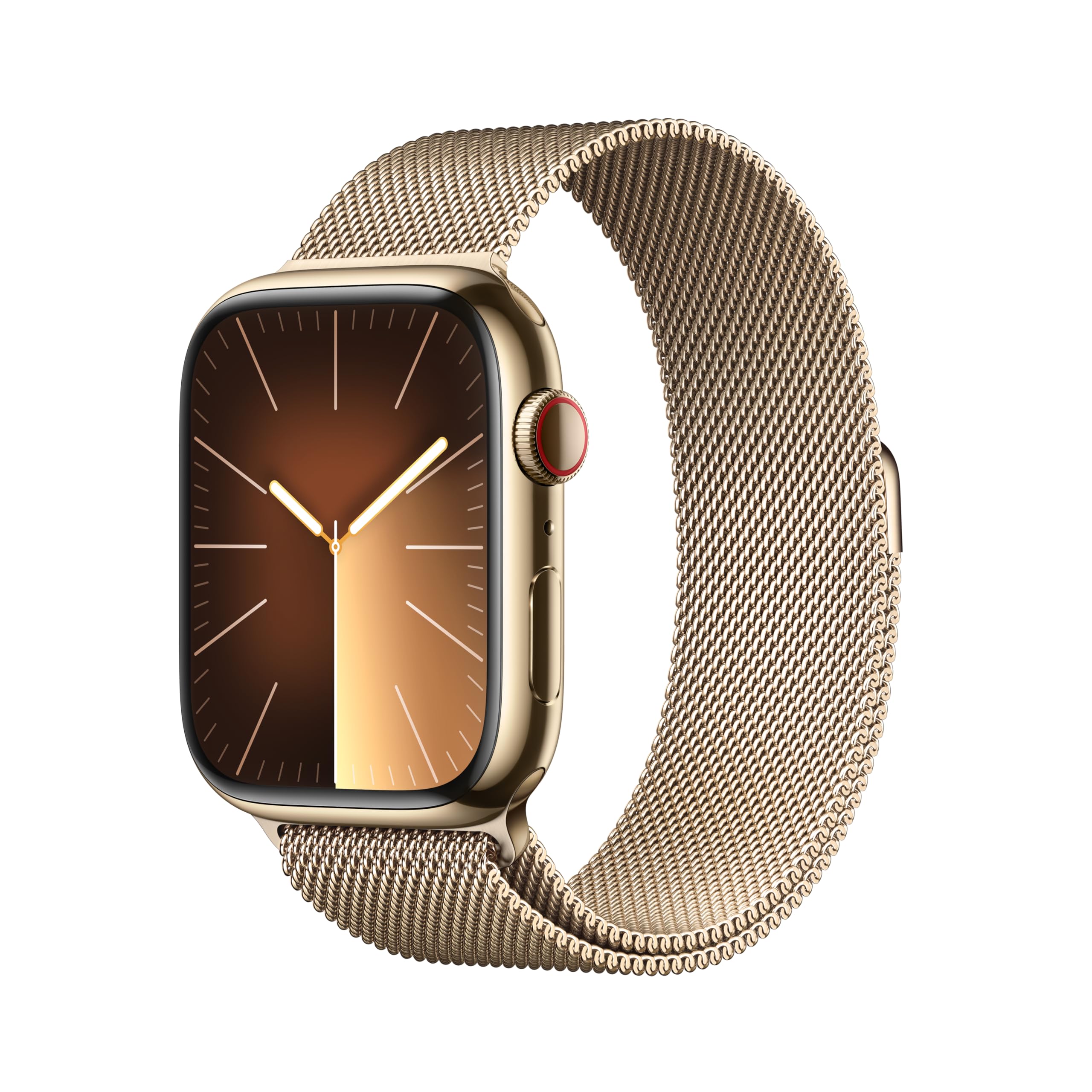 Apple Watch Series 9 (GPS + Cellular) – 45mm Gold Stainless Steel Case w/ Gold Milanese Loop – Gold – MRMU3LW/A (2023)