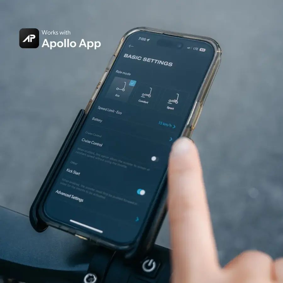 Apollo - Air Premium Electric Scooter w/43 mi Max Range & 21 mph Max Speed - Space Gray