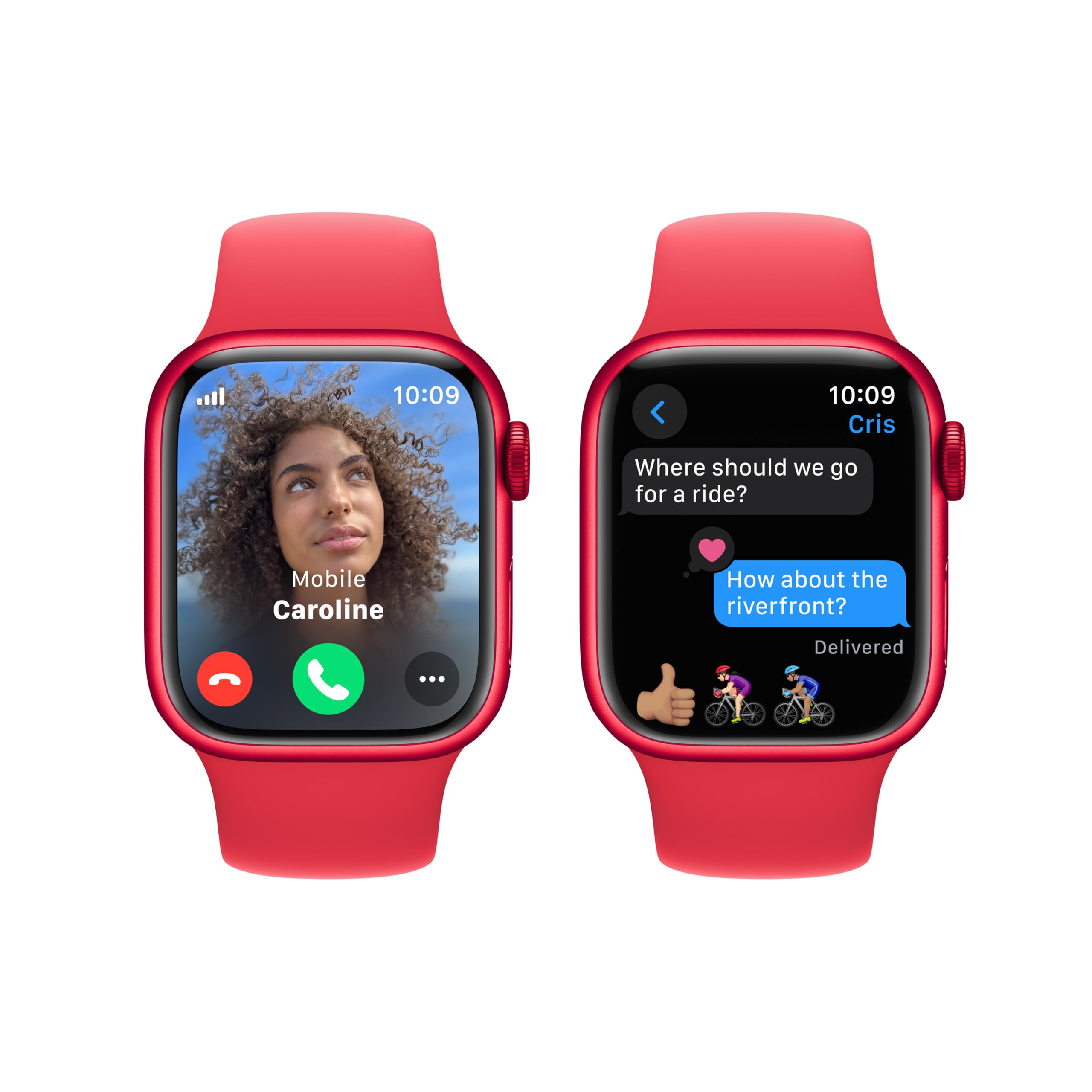 Apple Watch Series 9 GPS + Cellular 41mm Red Aluminum Case with Sports Band - S/M - MRY63LW/A