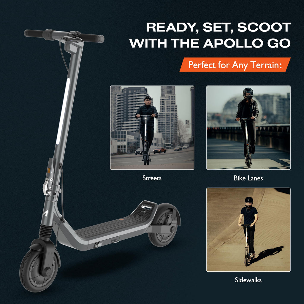 Apollo - Go Premium Dual-Motor Electric Scooter w/40 mi Max Operating Range & 28 mph Max Speed - Excellent Condition