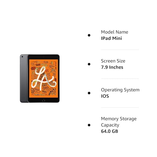 Apple iPad Mini 5th Gen (2019) – 7.9" – Wi-Fi – 64GB – Space Gray – MUQW2LL/A