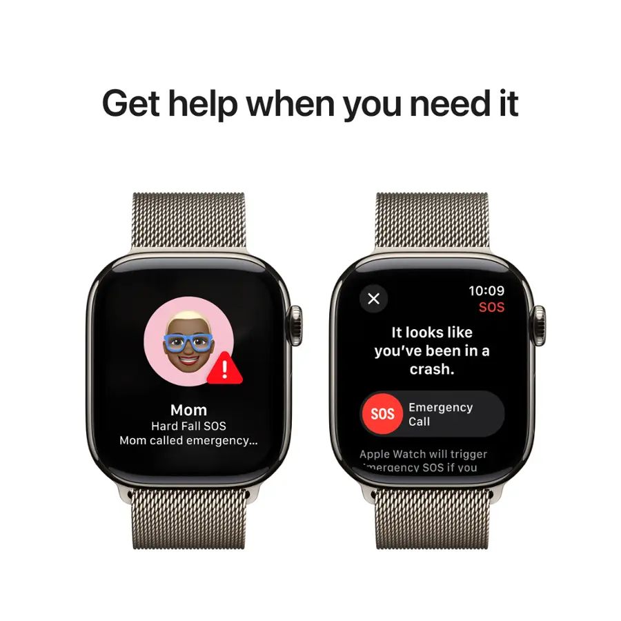 Apple - Watch Series 10 (GPS+Cellular) 42mm Titanium Case with Natural Milanese Loop - Natural - (20