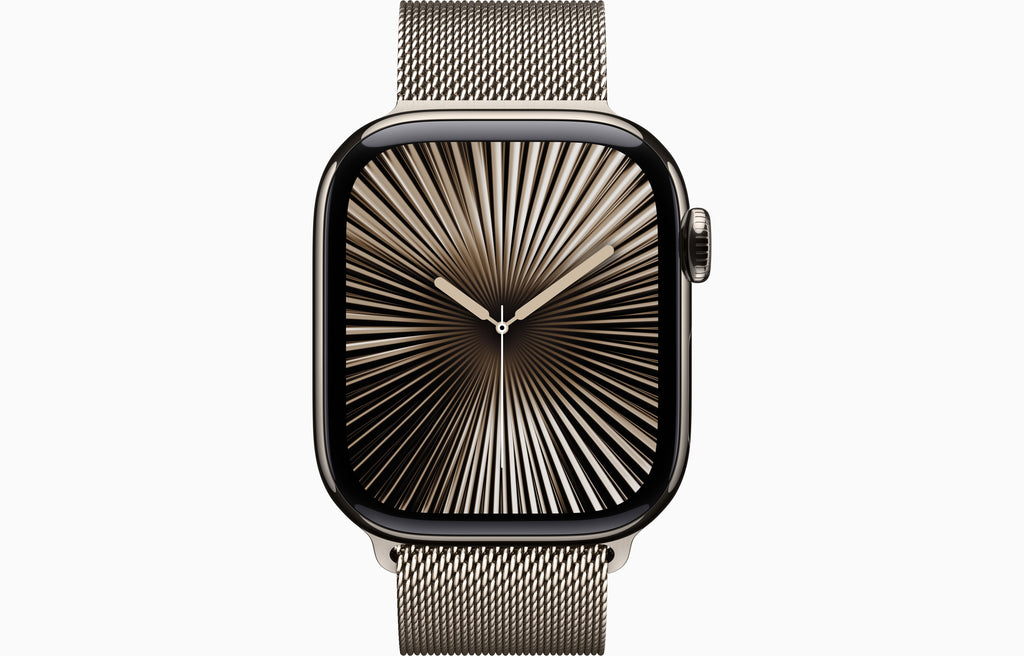 Apple - Watch Series 10 (GPS+Cellular) 42mm Titanium Case with Natural Milanese Loop - Natural - (20