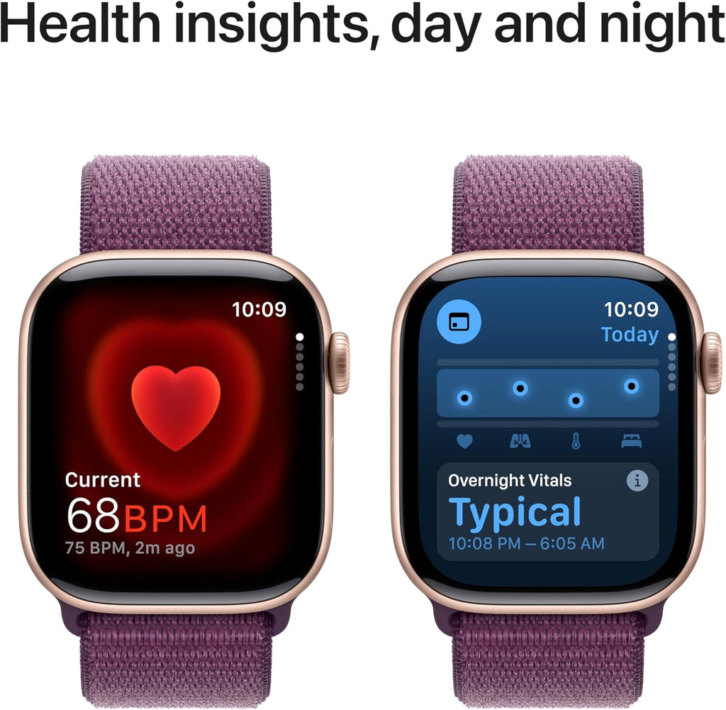 Apple Watch Series 10 (GPS+Cellular) 42mm Rose Gold Aluminum Case with Plum Sport Loop Band - MWXC3LW/A