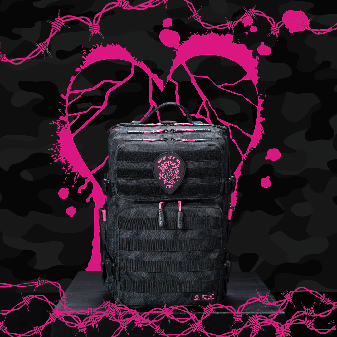 25L Backpack Black Hearts