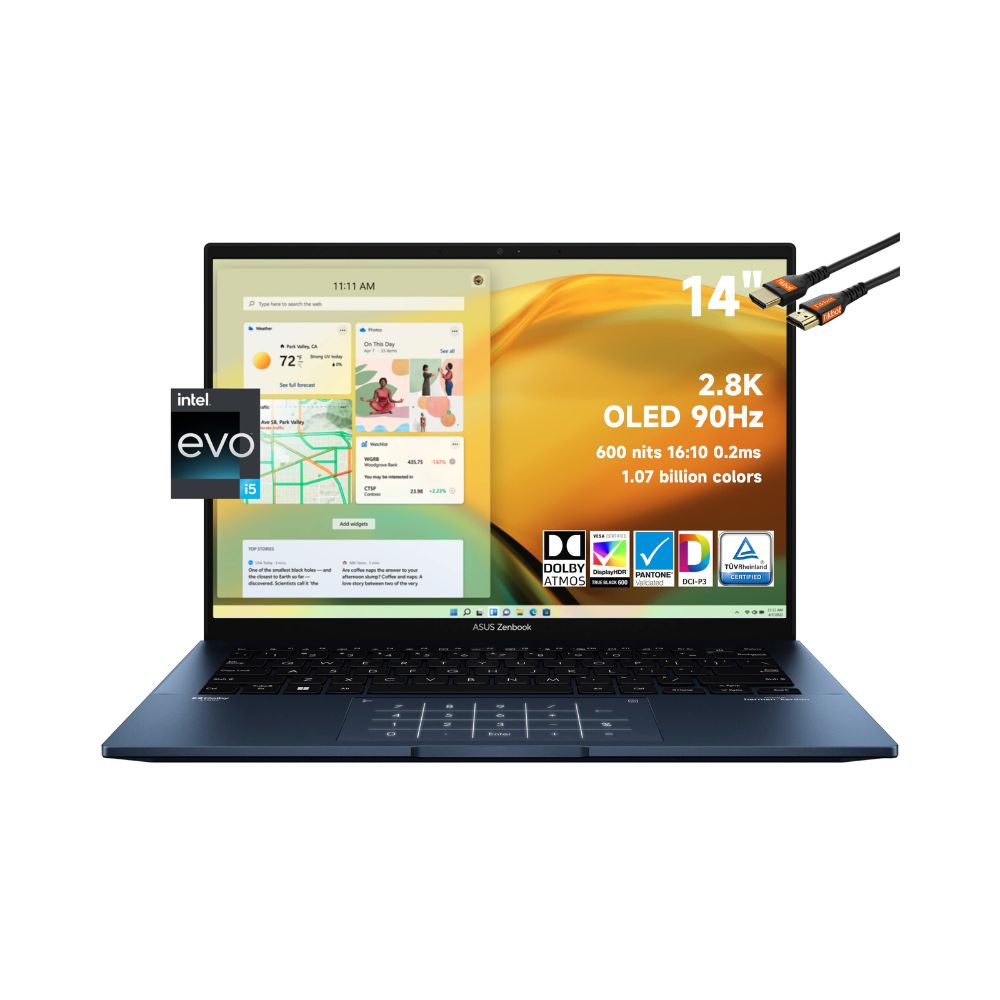 ASUS Zenbook 14" Intel Evo Platform - i5-1240P 12th Gen - 8GB RAM - 256GB SSD - Ponder Blue - Q409ZA-EVO.I5256BL