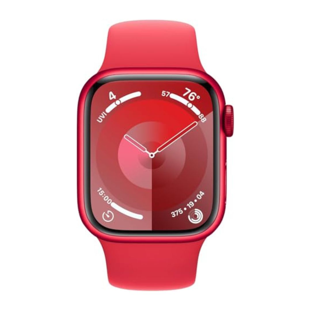 Apple Watch Series 9 (GPS) 41mm Aluminum Case with RED Sport Band - S/M - (PRODUCT)RED