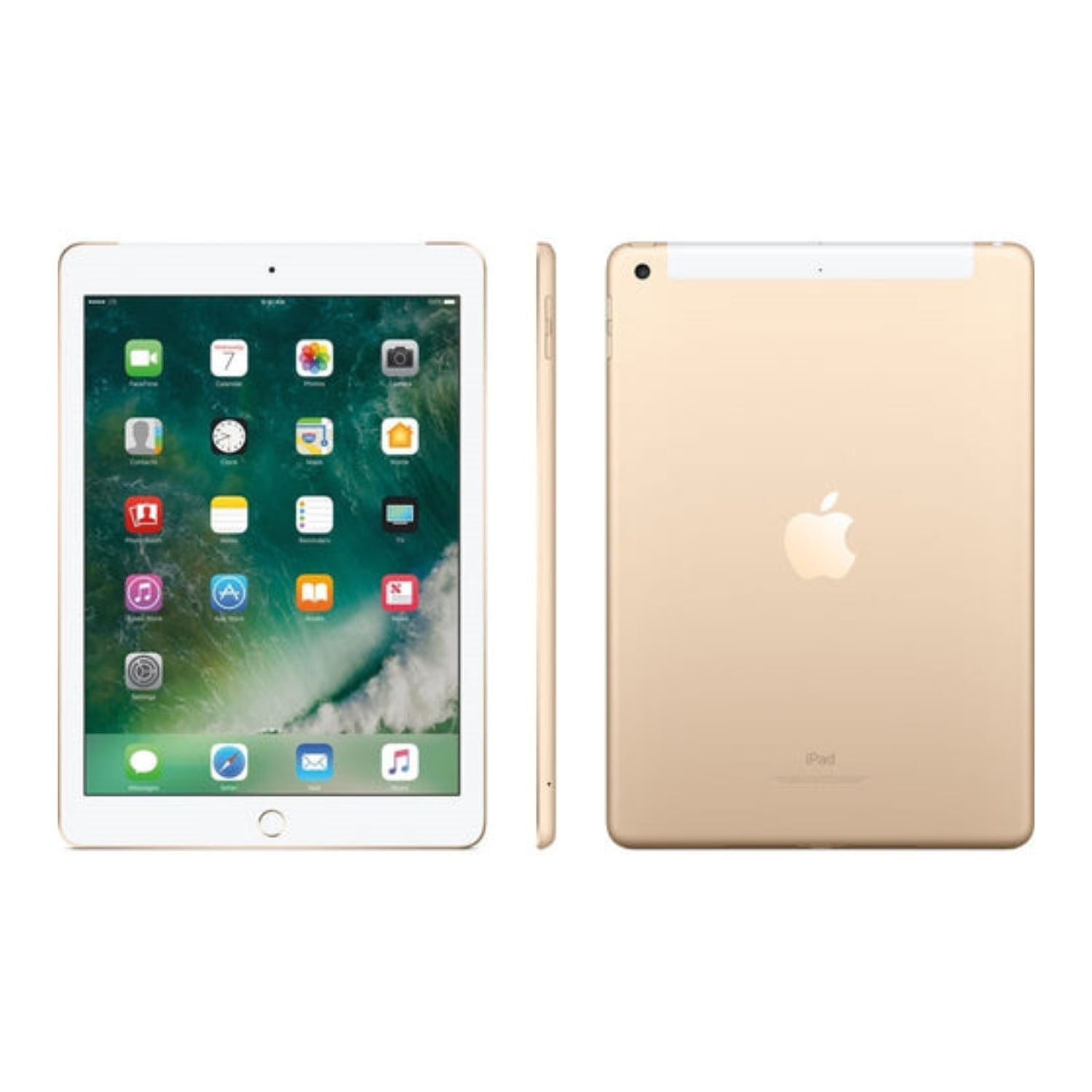 Apple iPad (5th Generation, 2017) – 9.7" Wi-Fi + Cellular – 128GB – Gold – MPGC2LL/A