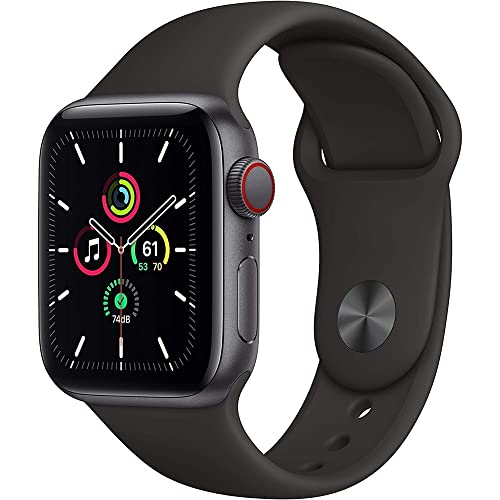 Apple Watch SE GPS + Cellular - 40mm Space Gray Aluminum Case with Black Sport Band - MYED2LL/A