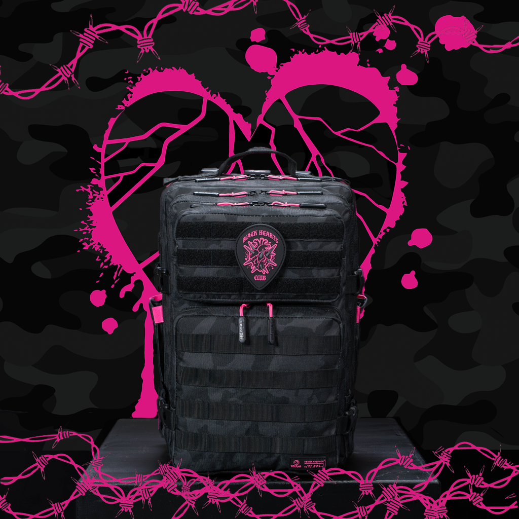 35L Backpack Black Hearts