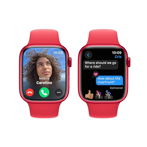 Apple Watch Series 9 (GPS) 45mm Aluminum Case with Red Sport Band - M/L - (PRODUCT)RED