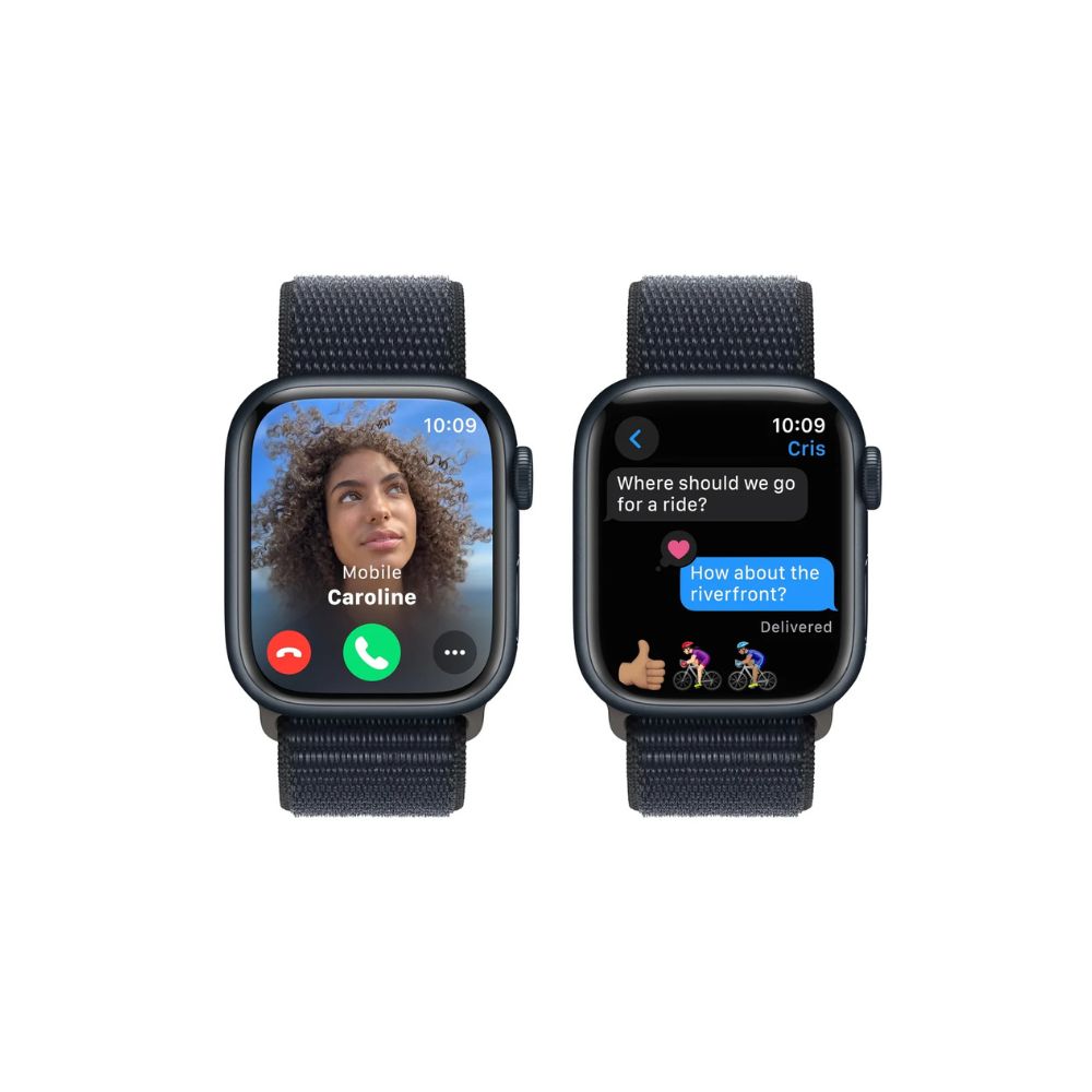 Apple Watch Series 9 (GPS) 41mm Midnight Aluminum Case with Midnight Sport Loop - Adj - Midnight - MR8Y3LL/A