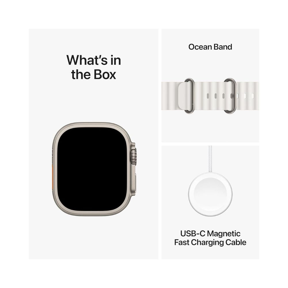 Apple Watch Ultra 2 (GPS + Cell) 49mm Titanium Case w/ White Ocean Band (No Blood Oxygen) MREJ3LW/A