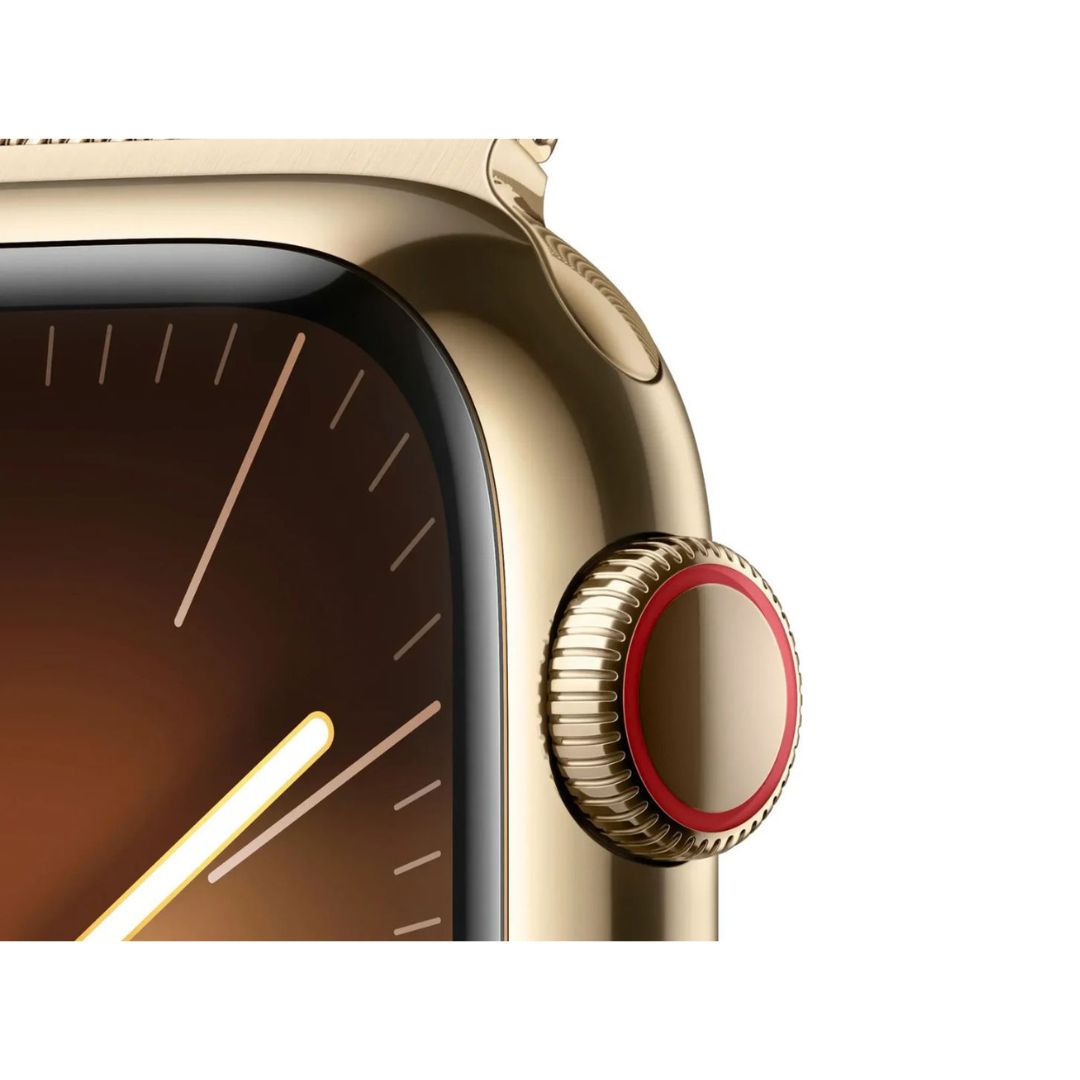 Apple Watch Series 9 (GPS+Cell) 41mm Case w/ Gold Milanese Loop - MRJ73LW/A