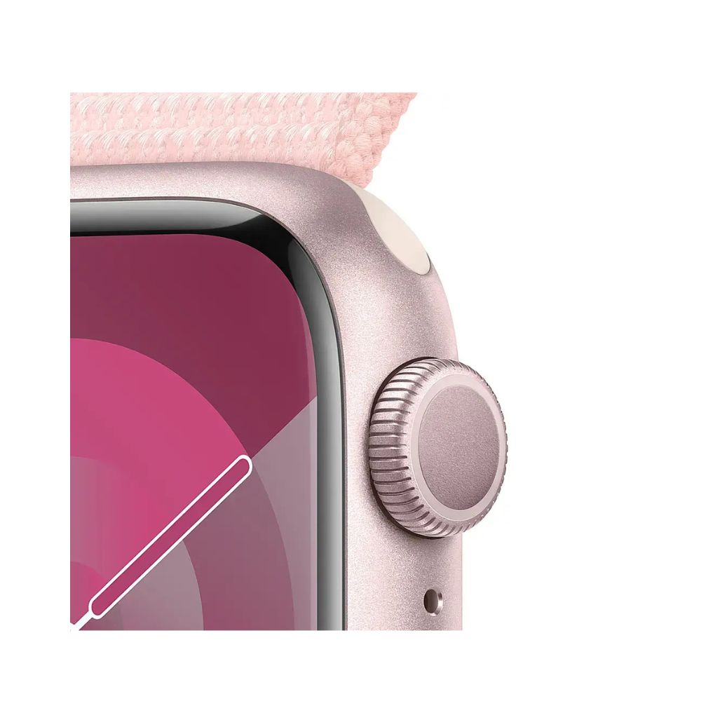 Apple Watch Series 9 (GPS) 41mm Aluminum Case with Light Pink Sport Loop - Adj - Pink - MR953LL/A
