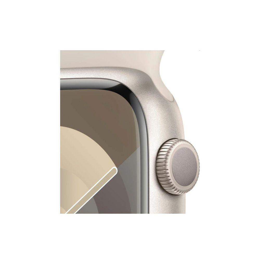 Apple Watch Series 9 (GPS) 45mm Starlight Aluminum Case with Starlight Sport Band - S/M - Starlight - MR963LW/A