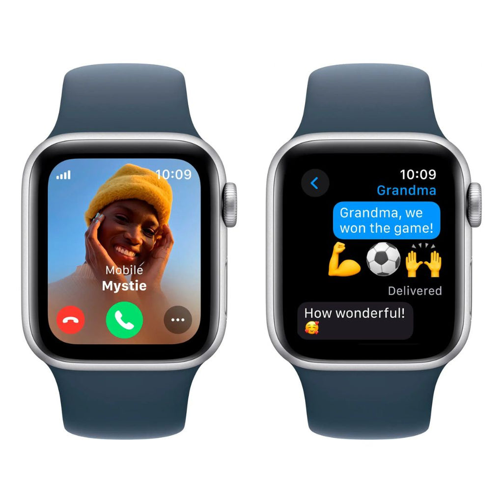 Apple Watch SE 2nd Gen (GPS+Cell) – 40mm Silver Aluminum Case with Storm Blue Sport Band (M/L) – MRGL3LL/A (2022)