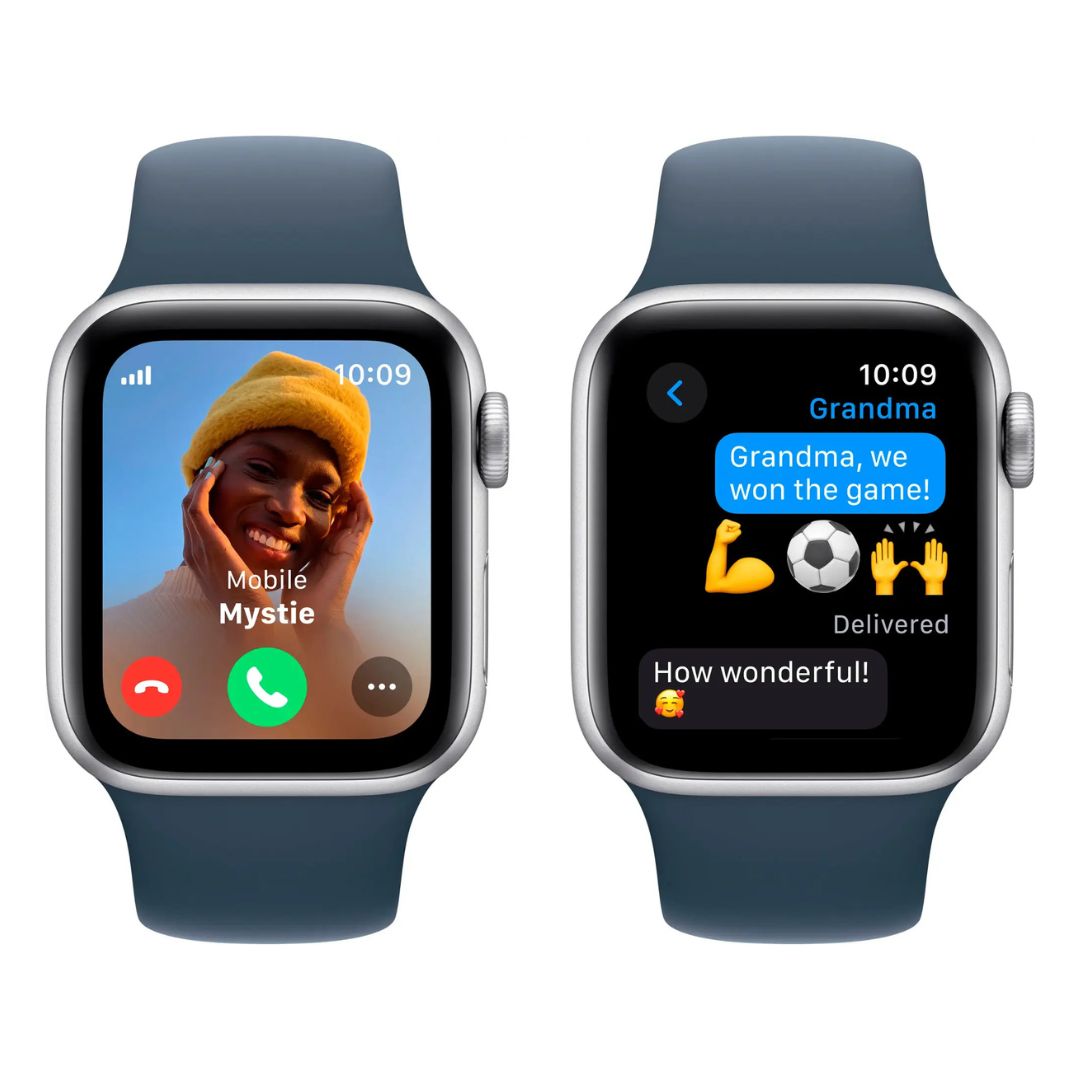 Apple Watch SE 2nd Gen (GPS+Cell) – 40mm Silver Aluminum Case with Storm Blue Sport Band (M/L) – MRGL3LL/A (2022)