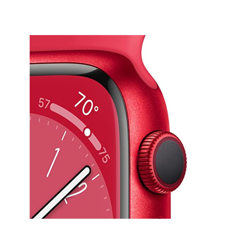 Apple Watch Series 8 (GPS) 41mm RED Aluminum Case w/ RED Sport Band - S/M - MNUG3LL/A