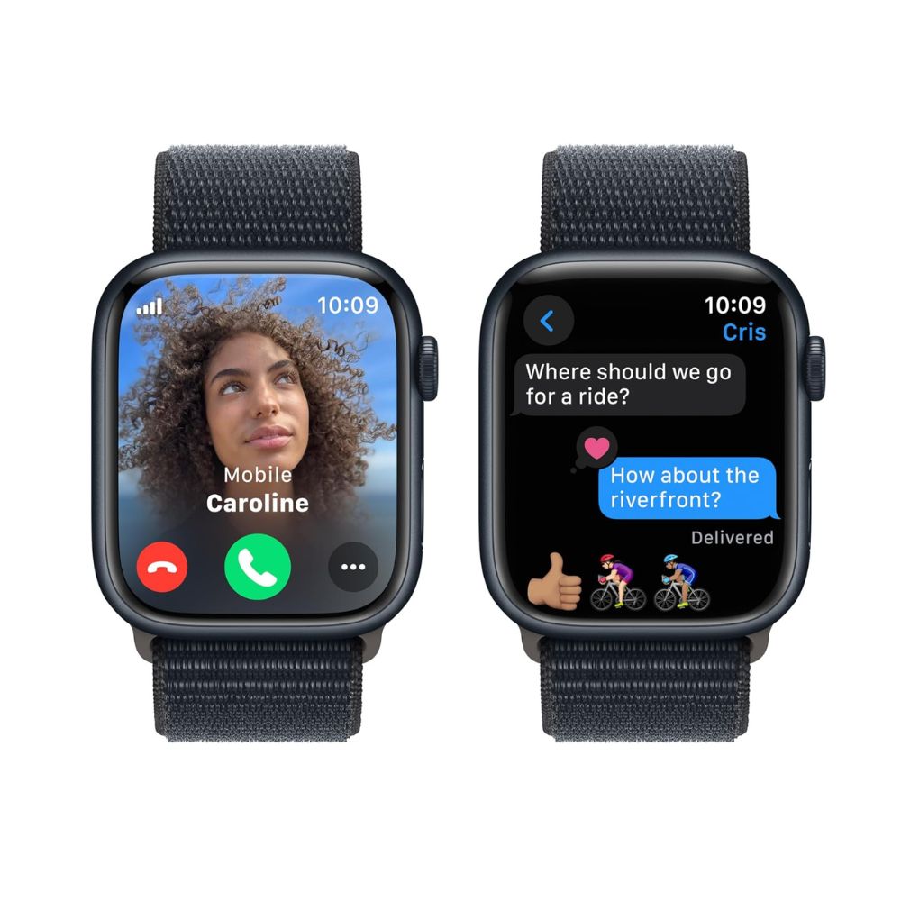 Apple Watch Series 9 (GPS+Cell) 45mm Midnight Aluminum Case w/ Midnight Sport Loop - Adj