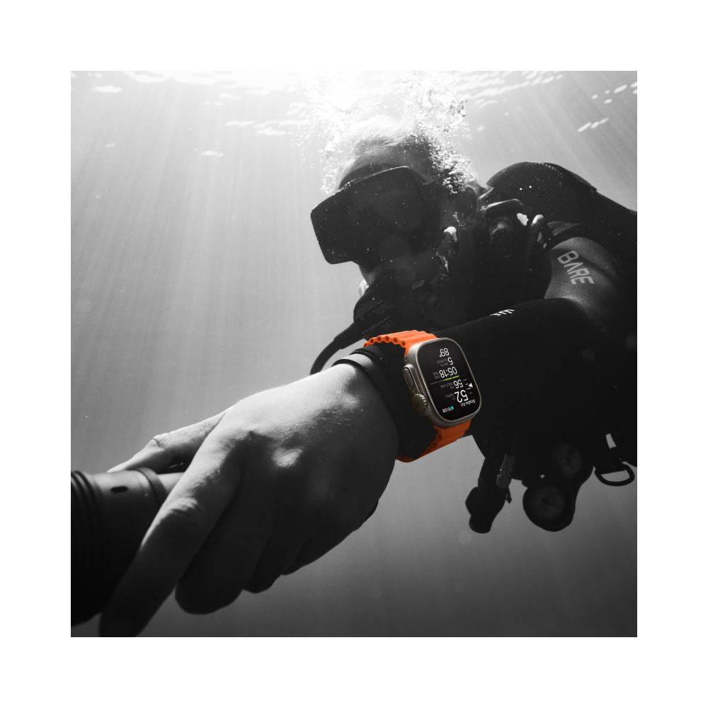 Apple Watch Ultra 2 (GPS + Cellular) 49mm Titanium Case w/ Orange/Beige Trail Loop S/M w/ Blood Oxygen - MRF13LL/A