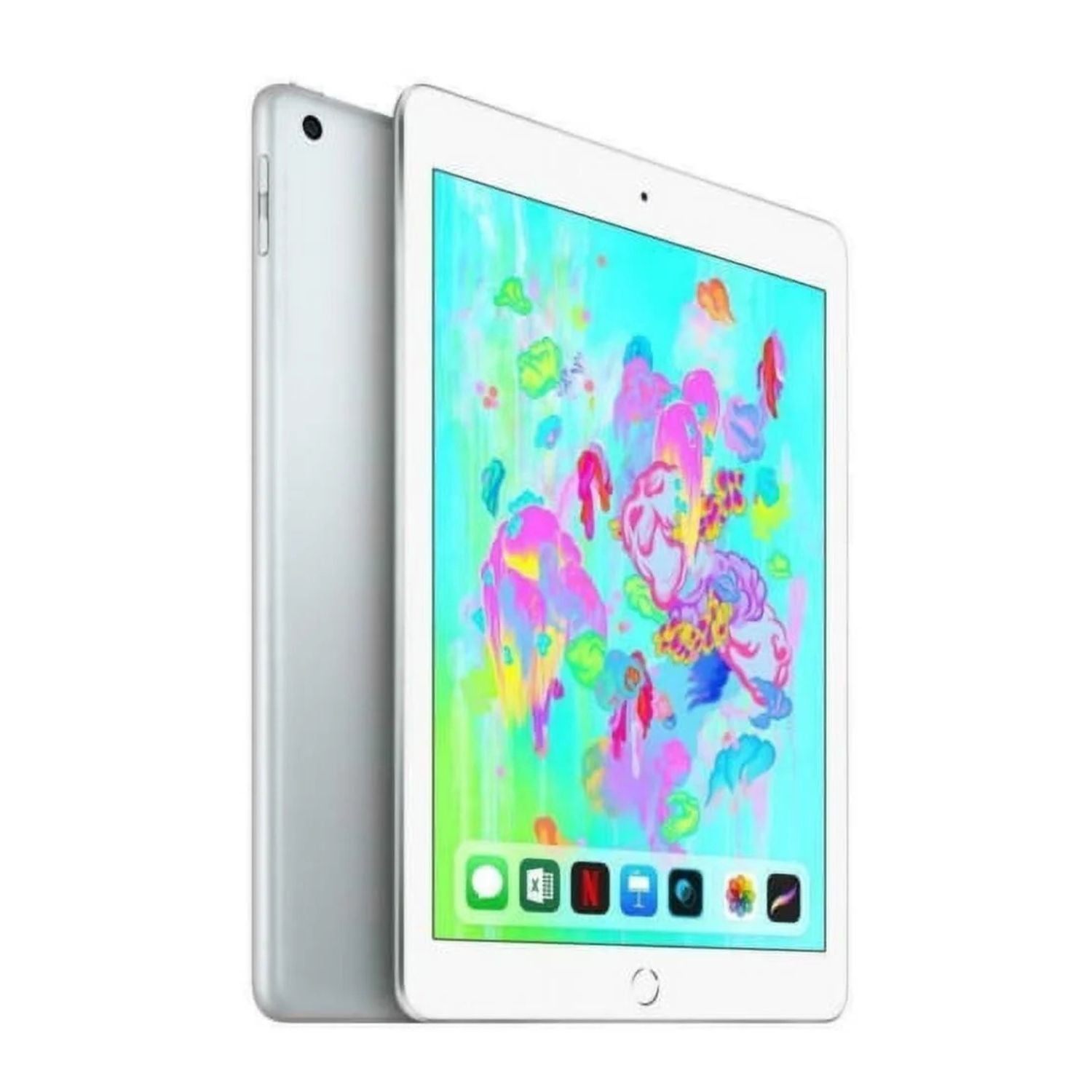 Apple iPad 9.7"(6th Gen, 2018) Wi‑Fi + Cellular – 32 GB – Silver – MR6P2LL/A