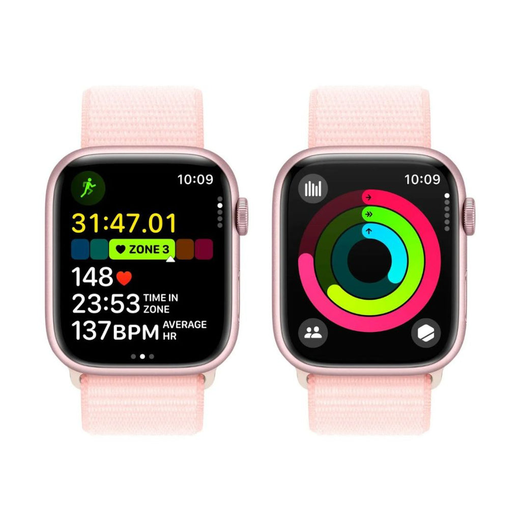 Apple Watch Series 9 (GPS+Cell) 45mm Aluminum Case w/ Light Pink Sport Loop - MRMM3LW/A