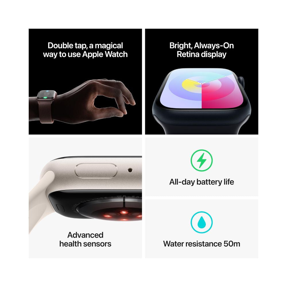 Apple Watch Series 9 (GPS + Cellular) 45mm Gold Stainless Steel Case w/ Gold Milanese Loop - MRMU3LL/A