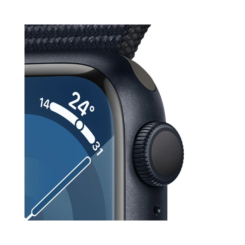 Apple Watch Series 9 (GPS) 41mm Midnight Aluminum Case with Midnight Sport Loop - Adj - Midnight - MR8Y3LL/A