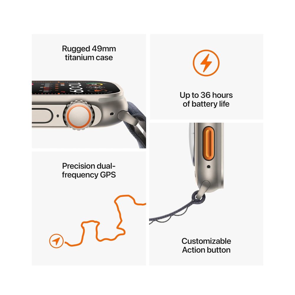 Apple Watch Ultra 2 (GPS + Cell) 49mm Titanium Case w/ White Ocean Band (No Blood Oxygen) MREJ3LW/A