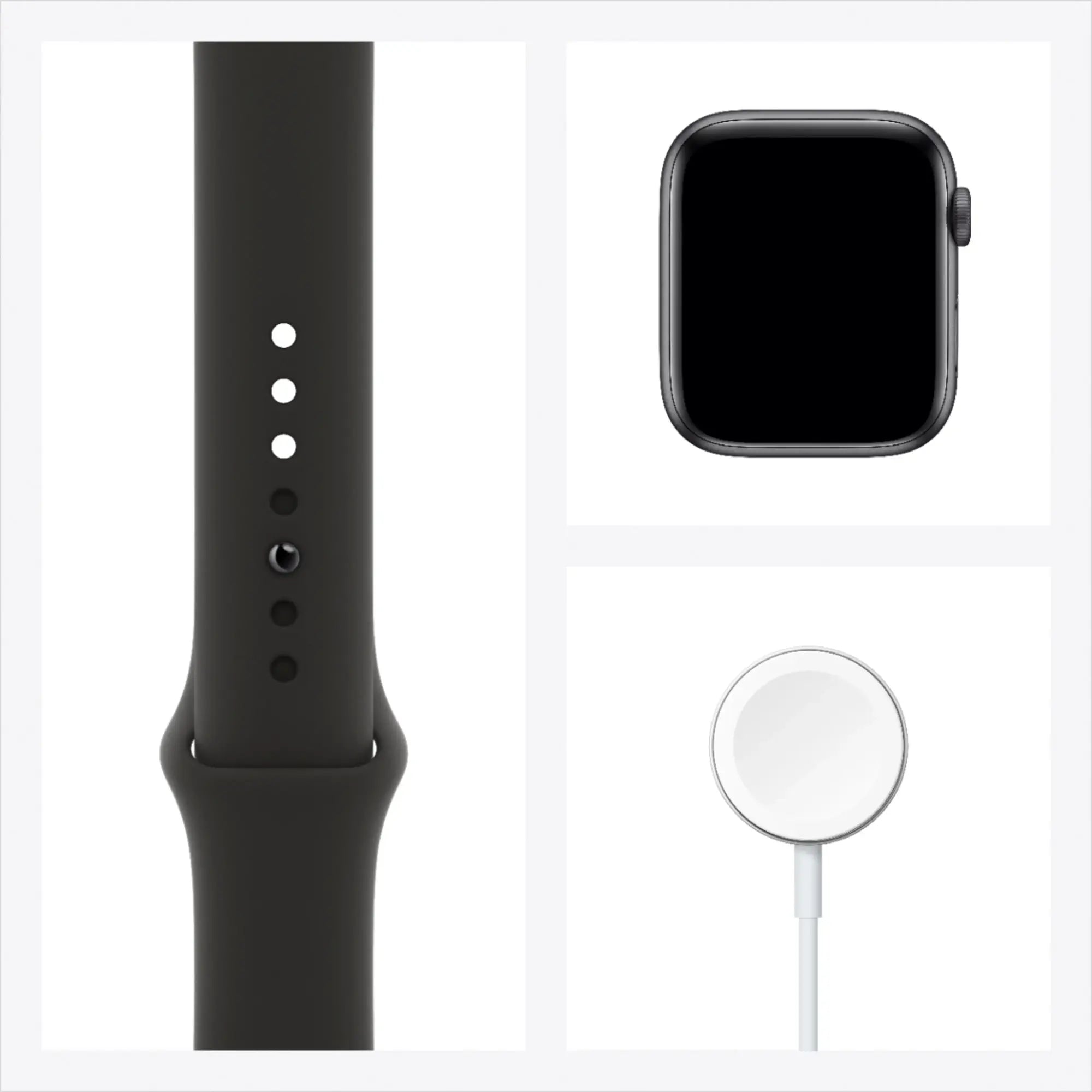 Apple Watch Series 6 (GPS + Cellular) 44mm Aluminum Case with Black Sport Band - Space Gray - M07H3LL/A