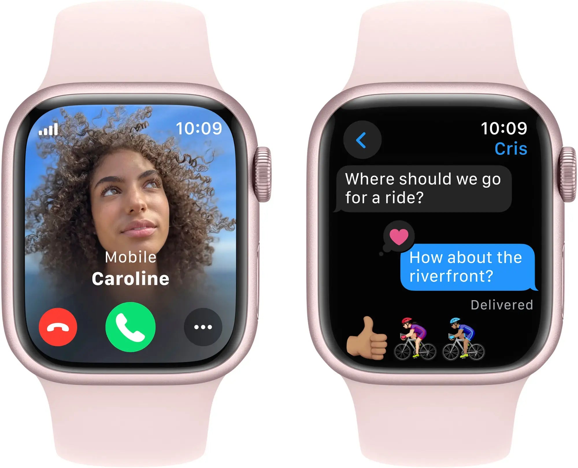 Apple Watch Series 9 (GPS+Cell) 41mm Pink Aluminum Case w/ Light Pink Sport Band - S/M